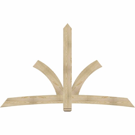 Ekena Millwork Davenport Rough Sawn Timber Gable Bracket, Douglas Fir, 96"W x 60"H x 2"D x 6"F, 15/12 Pitch GBW096X60X0206DAV00RDF